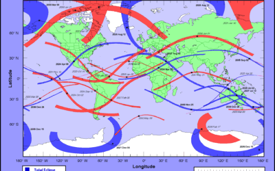Total and Annular Solar Eclipse Paths: 2021 to 2040