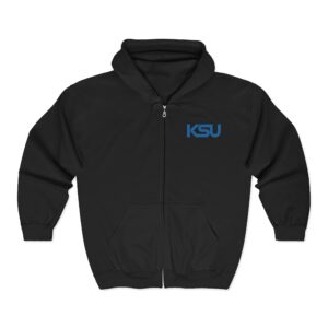 KSU Casual Full Zip Hoodie for Everyday Comfort, Unisex Hooded Sweatshirt, Great Gift for Holidays, Activewear, Relaxation